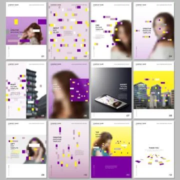 Creative brochure templates with colorful elements, rectangles, gradient Illustrazione stock