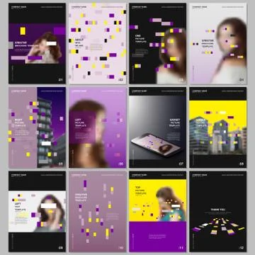 Creative brochure templates with colorful elements, rectangles, gradient Illustrazione stock