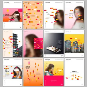 Creative brochure templates with colorful elements, rectangles, gradient Illustrazione stock