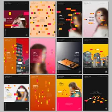 Creative brochure templates with colorful elements, rectangles, gradient Illustrazione stock