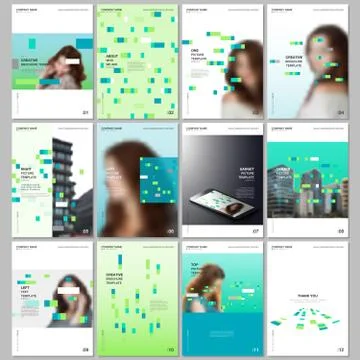 Creative brochure templates with colorful elements, rectangles, gradient Illustrazione stock