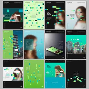 Creative brochure templates with colorful elements, rectangles, gradient Illustrazione stock