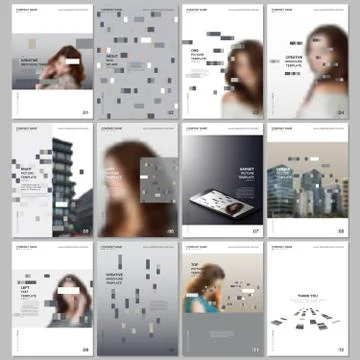 Creative brochure templates with colorful elements, rectangles, gradient Illustrazione stock