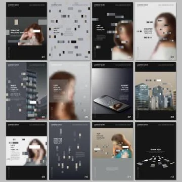 Creative brochure templates with colorful elements, rectangles, gradient Illustrazione stock