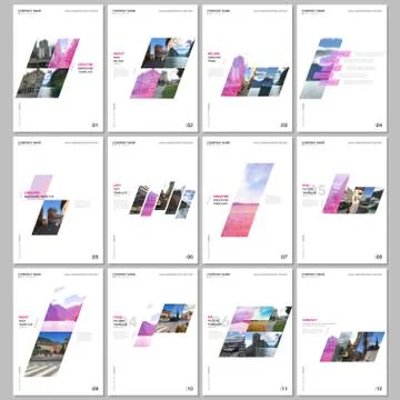 Creative brochure templates with colorful gradient geometric background. Covers Stock Illustration