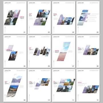 Creative brochure templates with colorful gradient geometric background. Covers Stock Illustration