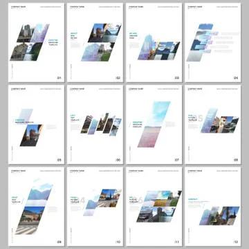 Creative brochure templates with colorful gradient geometric background. Covers Stock Illustration
