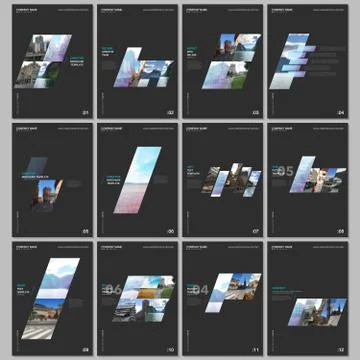 Creative brochure templates with colorful gradient geometric background. Covers Stock Illustration