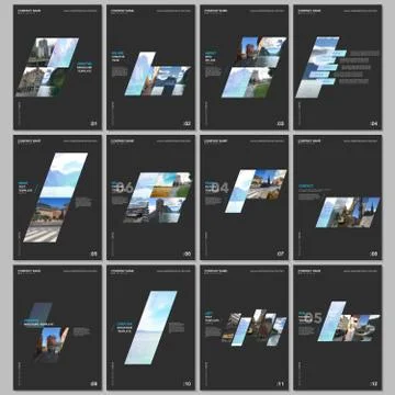 Creative brochure templates with colorful gradient geometric background. Covers Stock Illustration