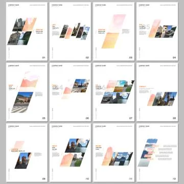Creative brochure templates with colorful gradient geometric background. Covers Stock Illustration