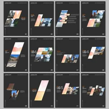 Creative brochure templates with colorful gradient geometric background. Covers Stock Illustration