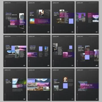 Creative brochure templates with colorful gradient design geometric trending Illustrazione stock