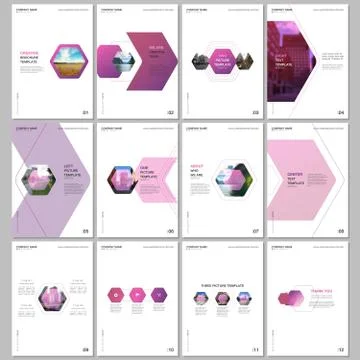 Creative brochure templates with colorful hexagonal design background, hexagon Stock Illustration