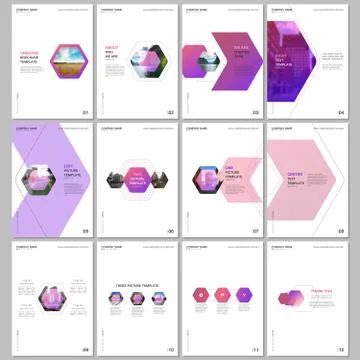 Creative brochure templates with colorful hexagonal design background, hexagon Illustrazione stock