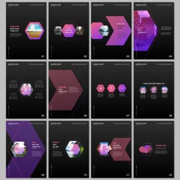 Creative brochure templates with colorful hexagonal design background, hexagon Illustrazione stock