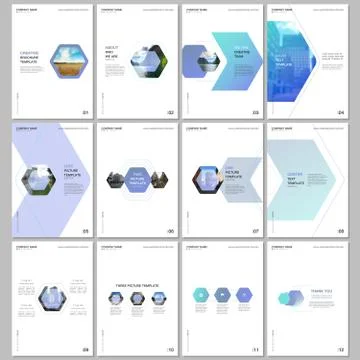 Creative brochure templates with colorful hexagonal design background, hexagon Illustrazione stock