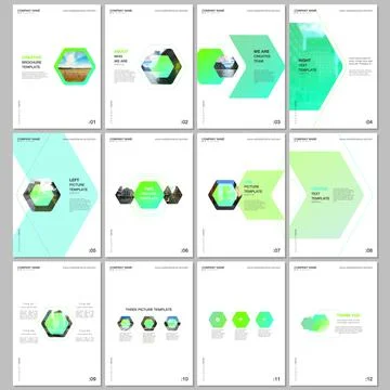 Creative brochure templates with colorful hexagonal design background, hexagon Stock Illustration