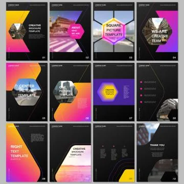 Creative brochure templates with hexagonal design background, hexagon style Illustrazione stock