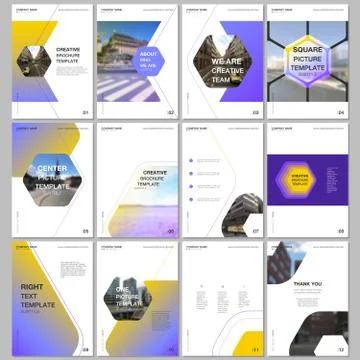 Creative brochure templates with hexagonal design background, hexagon style Stock Illustration