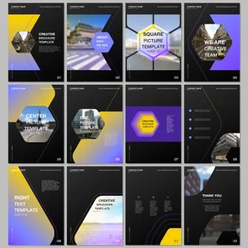 Creative brochure templates with hexagonal design background, hexagon style Stock Illustration