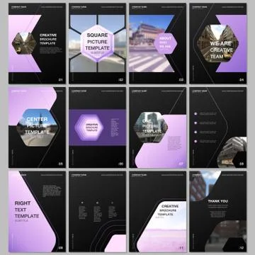 Creative brochure templates with hexagonal design background, hexagon style Stock Illustration