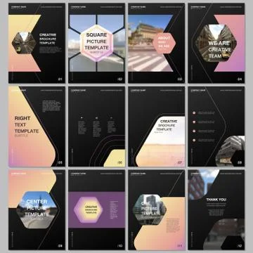 Creative brochure templates with hexagonal design background, hexagon style Stock Illustration