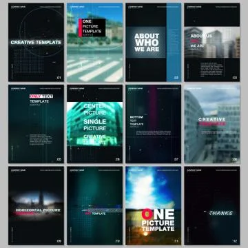 Creative brochure templates with lines, dots and circles. Covers design Stock Illustration