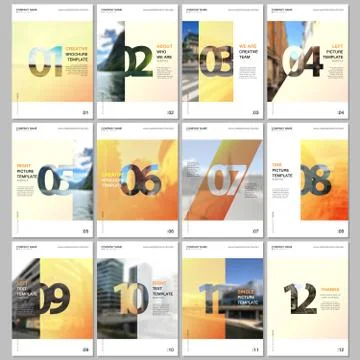 Creative brochure templates with numbers. Easy to edit and customize. Covers Stock Illustration