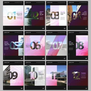 Creative brochure templates with numbers. Easy to edit and customize. Covers Illustrazione stock