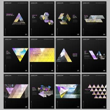 Creative brochure templates with triangular design background, triangle style Illustrazione stock