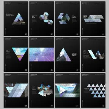Creative brochure templates with triangular design background, triangle style Stock Illustration