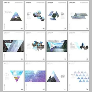 Creative brochure templates with triangular design background, triangle style Illustrazione stock