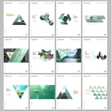 Creative brochure templates with triangular design background, triangle style Stock Illustration