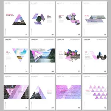 Creative brochure templates with triangular design background, triangle style Illustrazione stock