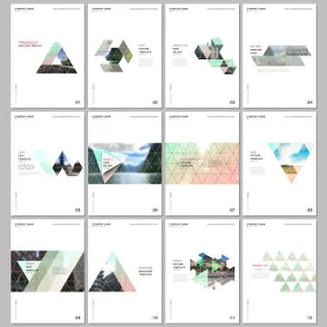 Creative brochure templates with triangular design background, triangle style Stock Illustration