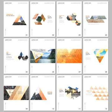 Creative brochure templates with triangular design background, triangle style Stock Illustration