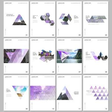 Creative brochure templates with triangular design background, triangle style Illustrazione stock
