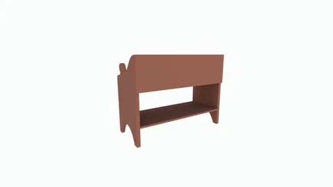 Creative brown 3D rendering of a modern furniture organizer Stock-Footage 303594641