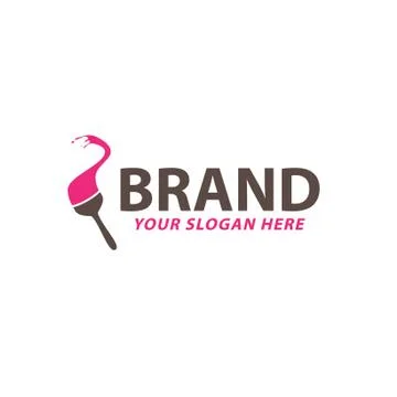 Creative brush splash logo design vector Stock Illustration