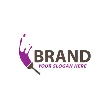 Creative brush splash logo design vector Illustrazione stock