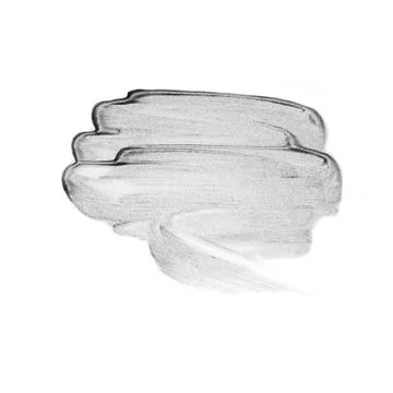 Creative brush stroke of silver paint. Stock Photos