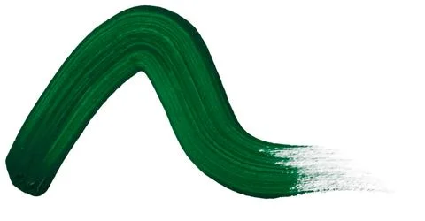 Creative brushstroke of deep green paint on a clean canvas Foto stock