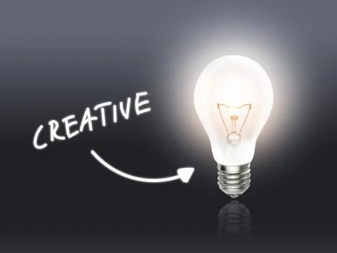 Creative bulb lamp energy light gray Stock Illustration