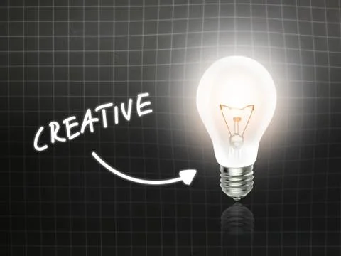 Creative bulb lamp energy light blackboard Illustrazione stock