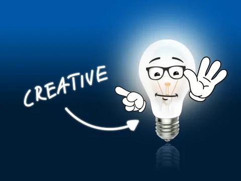 Creative bulb lamp energy light blue Illustrazione stock