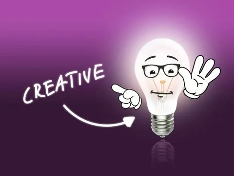 Creative bulb lamp energy light pink Stock Illustration