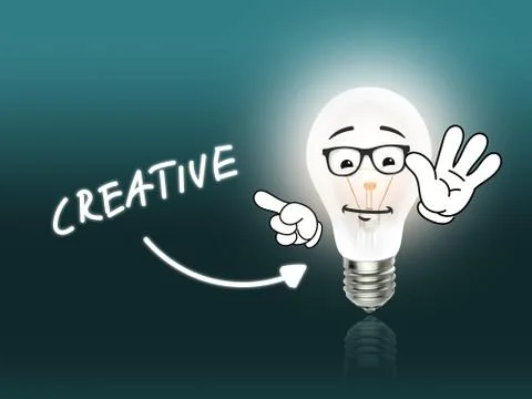 Creative bulb lamp energy light turquoise Illustrazione stock