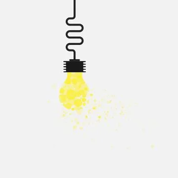 Creative bulb light idea abstract vector design template.Concept of ideas ins Stock Illustration