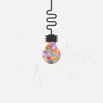 Creative bulb light idea abstract vector design template.Concept of ideas ins Stock Illustration