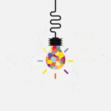 Creative bulb light idea abstract vector design template.Concept of ideas ins Stock Illustration